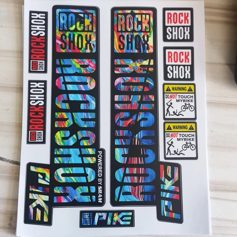 Bike Stickers Front fork sticker mountain bike front shock absorber color change waterproof sticker Pike decals Sram