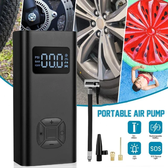 Pompe à air électrique sans fil ou filaire, compresseur d'air portable,  sortie de puissance de type C, détection de pression d'opathie, pompe  intelligente pour vélo et moto - AliExpress