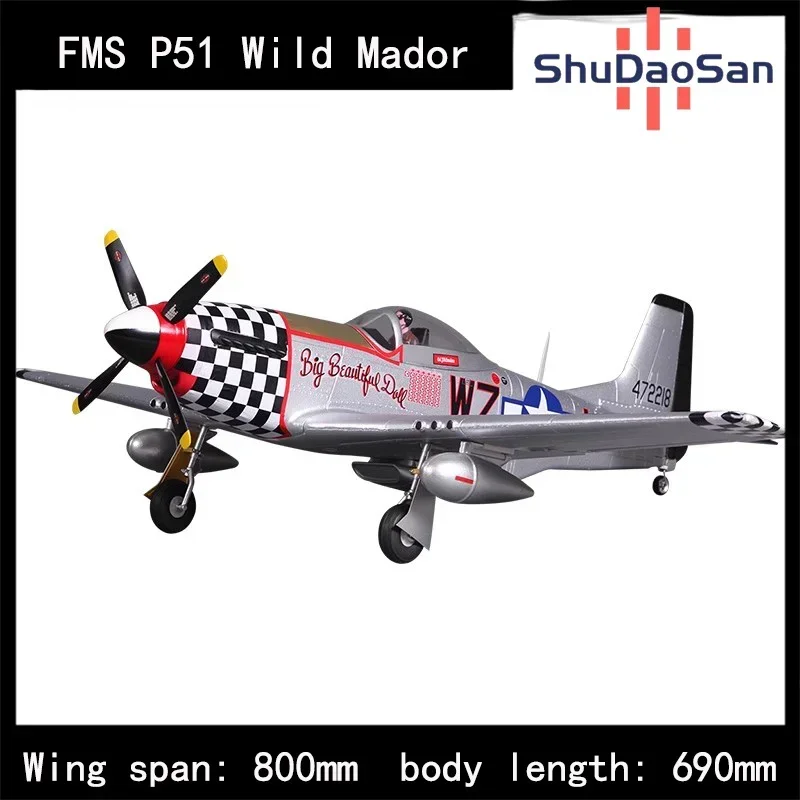 

Fms P51 Wild Mador 800mm Fixed Wing Electronic Remote Control Model Aircraft World War Ii Image Real Aircraft Model Toy