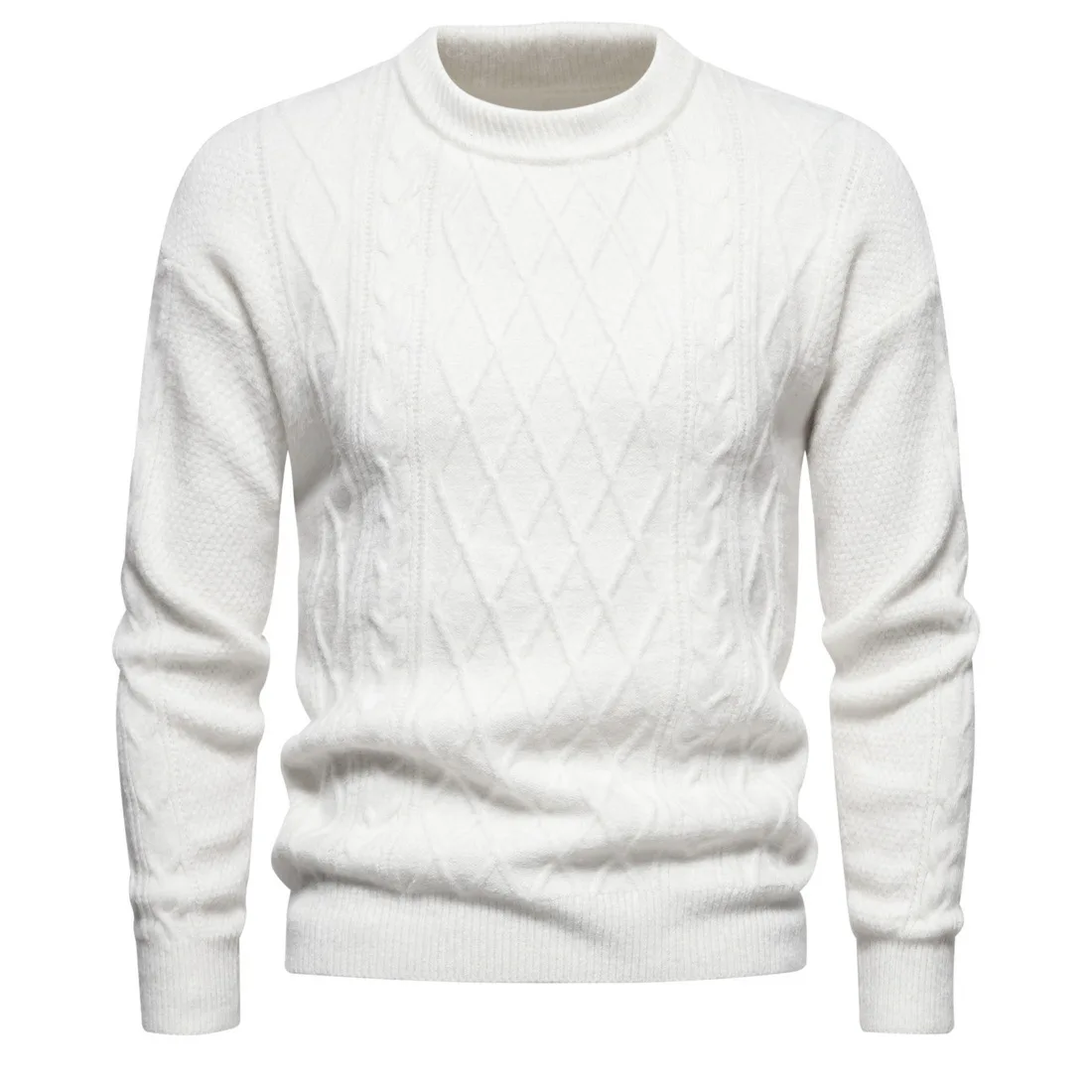 

Cotton Sweater Men Fashion Casual O-Neck Spliced Pullovers Knitted Sweater