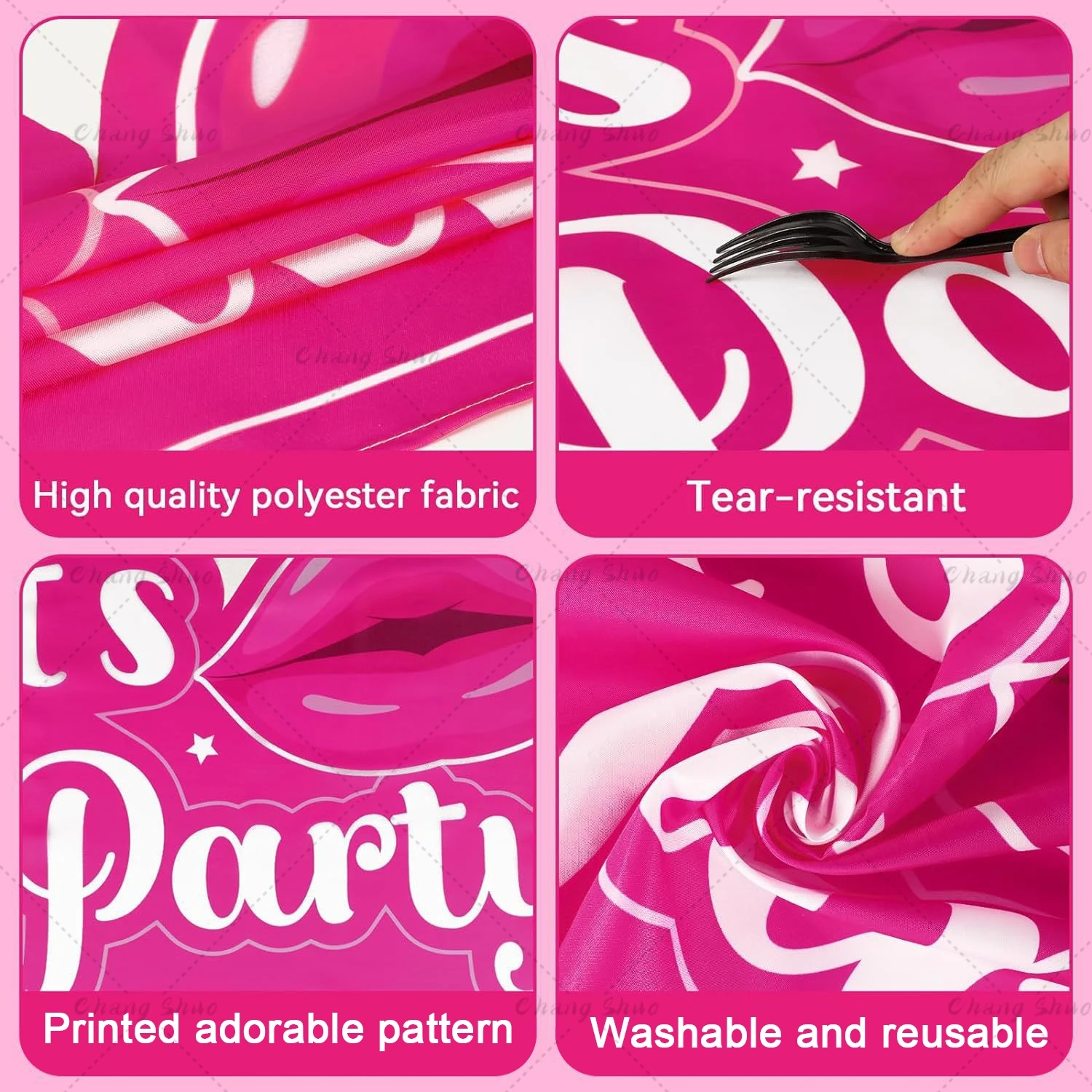 Description Picture 6 of itemBarbie Theme Pink Photo Booth Frame Props Girls Birthday Party Shooting Backdrop Props Wedding Bridal Shower Baby Shower Decor