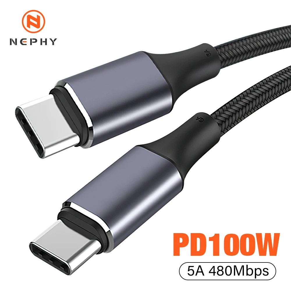 High-Power USB-C Fast Charging Cable – 100W, PD Compatible, 5A, Available in 25cm & 3m Lengths