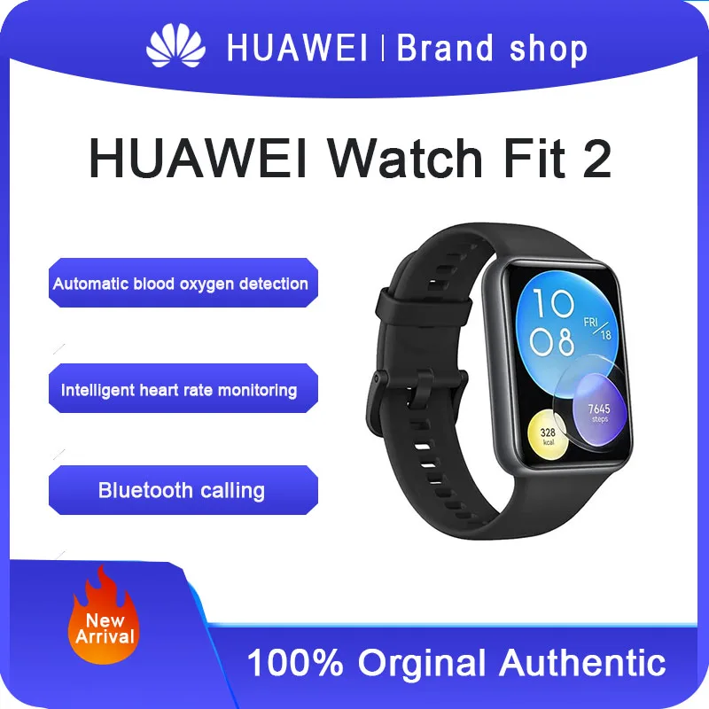 화웨이 워치 FIT 2 1.74 인치 풀뷰 AMOLED 디스플레이, 블루투스 통화, 긴 수명 배터리, Fit 2 지원 스피커, 신제품