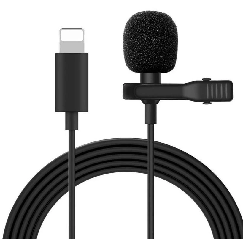Mini Microphone for iPhone Lightning Type C 3.5mm Microfone for Samsung Huawei Xiaomi Lavalier Clip-on Recording Microphone dynamic microphone