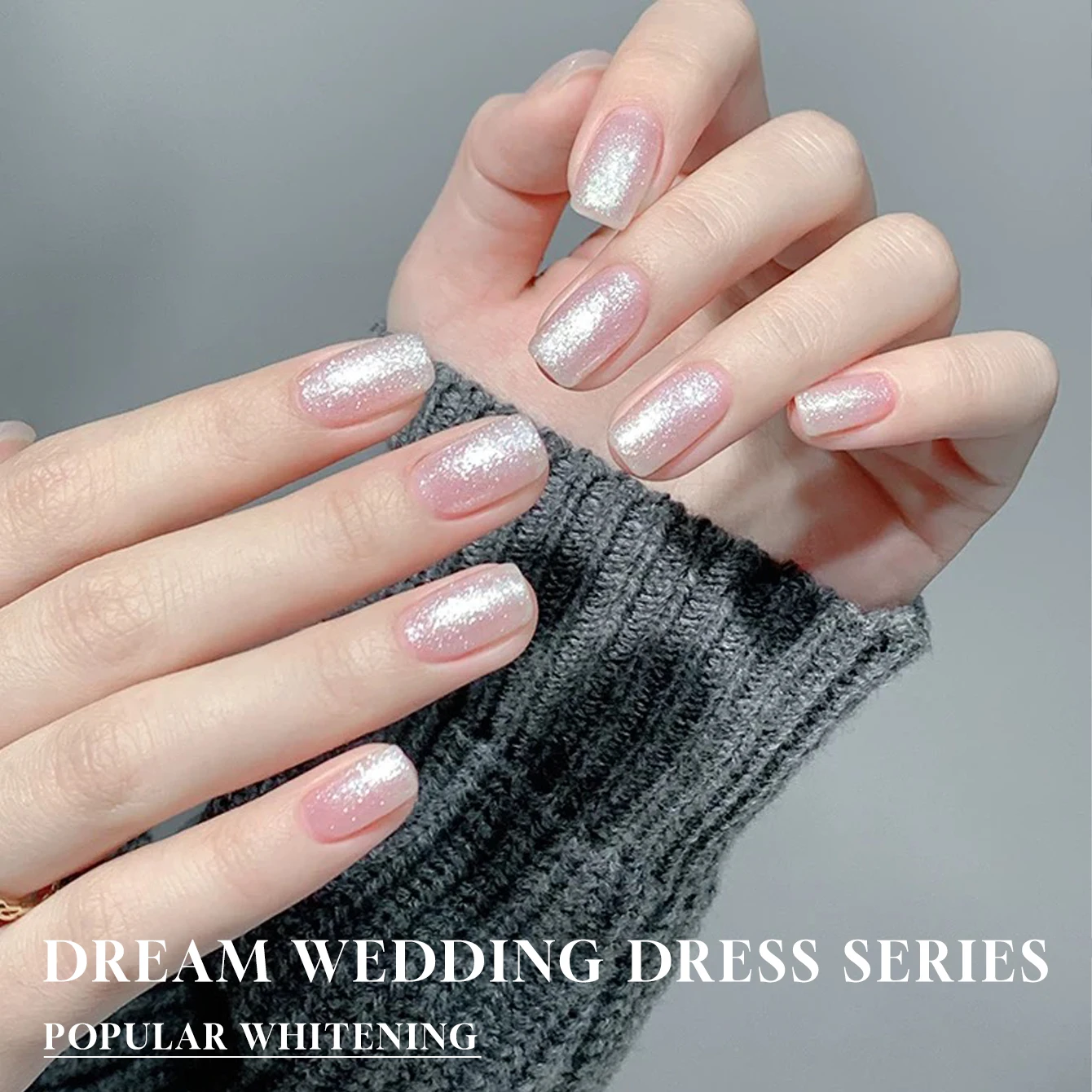 MIANEL 1 Stück 12ML Beliebter Niedlicher Weißer Jimeng Hochzeitskleid Feiner Strobe Glitter Gel Nagellack Nagelzubehör Weiße Nägel – Detail 4