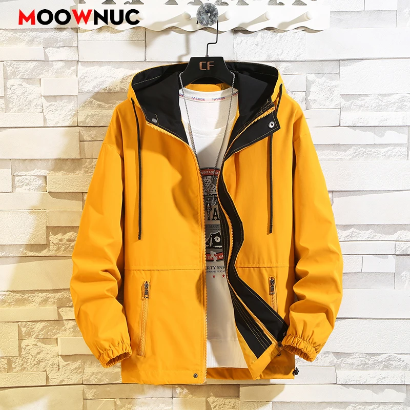 

Windbreaker Men's Jacket New Overcoat Male Coats Autumn 2023 Solid Outdoors Youth Windproof Hombre Casual Student Brand MOOWNUC