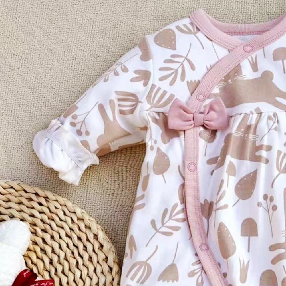 Baby Girl Rompers Cotton Rabbit Print Spring Clothes Outwear Print Onesies Long Sleeve Jumpsuits