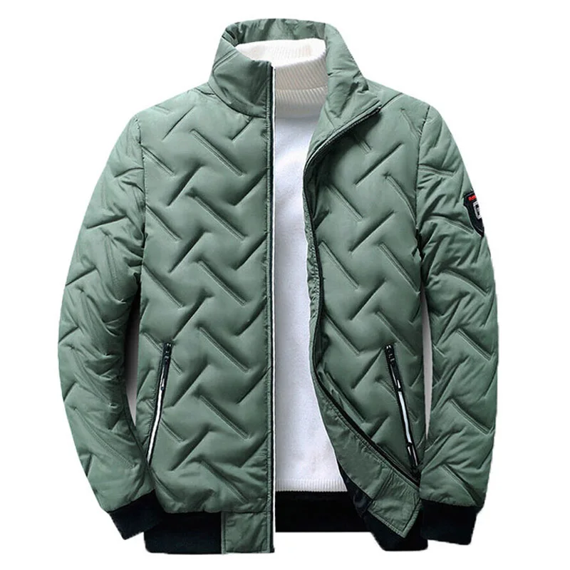 Parka Coat Men's Jacket Coats Autumn Winter Casual Solid Lightweight Parkas Long Sleeve Zipper Padded Men Parka Comfort Warm Men's Jackets
