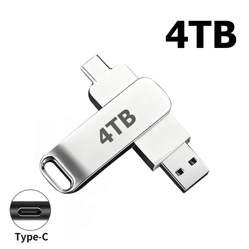 Ultra High-Speed 16TB Waterproof Metal Flash Drive with USB 3.2 & Type-C Connectivity