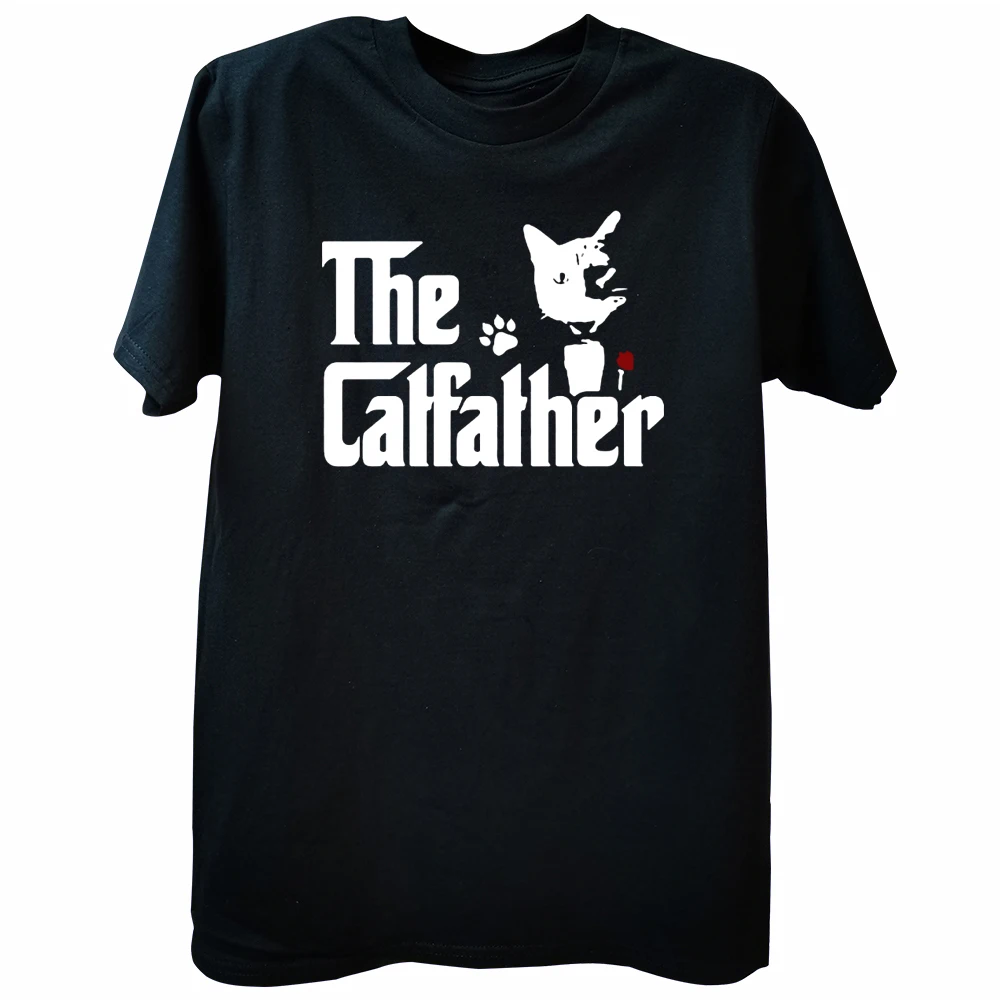 

The CatFather T Shirts Graphic Cotton Streetwear O-Neck Short Sleeve Birthday Gifts Father Of Cats Dad T-shirt Casual Top