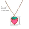1 Pc Strawberry Fruit Pendant Necklace For Women Cut Adjustable Heart Pendant Necklace Fashion Jewelry Accessories Gift 6