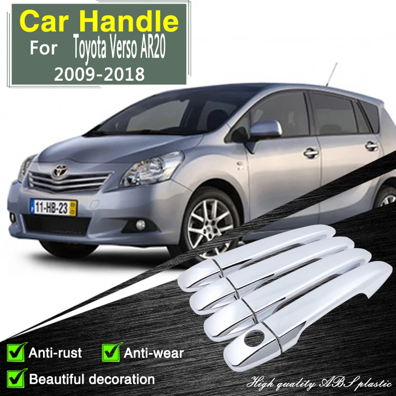 Cubierta de manija de puerta cromada para Toyota Verso AR20 2009 2010 2018, accesorios tapa de coche, pegatinas resistentes al óxido, captura - AliExpress