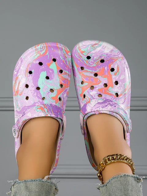 Hotelkalingaashok Black And White Tie Dye Crocs Pink Tie Dye