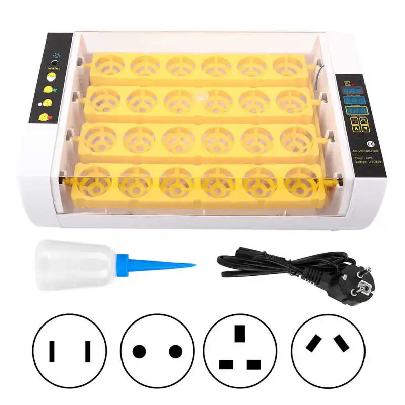 

60W 24 Eggs Incubator Intelligent Full Automatic Eggs Hatcher Hatching Machine for Chicken Duck US UK AU Plug