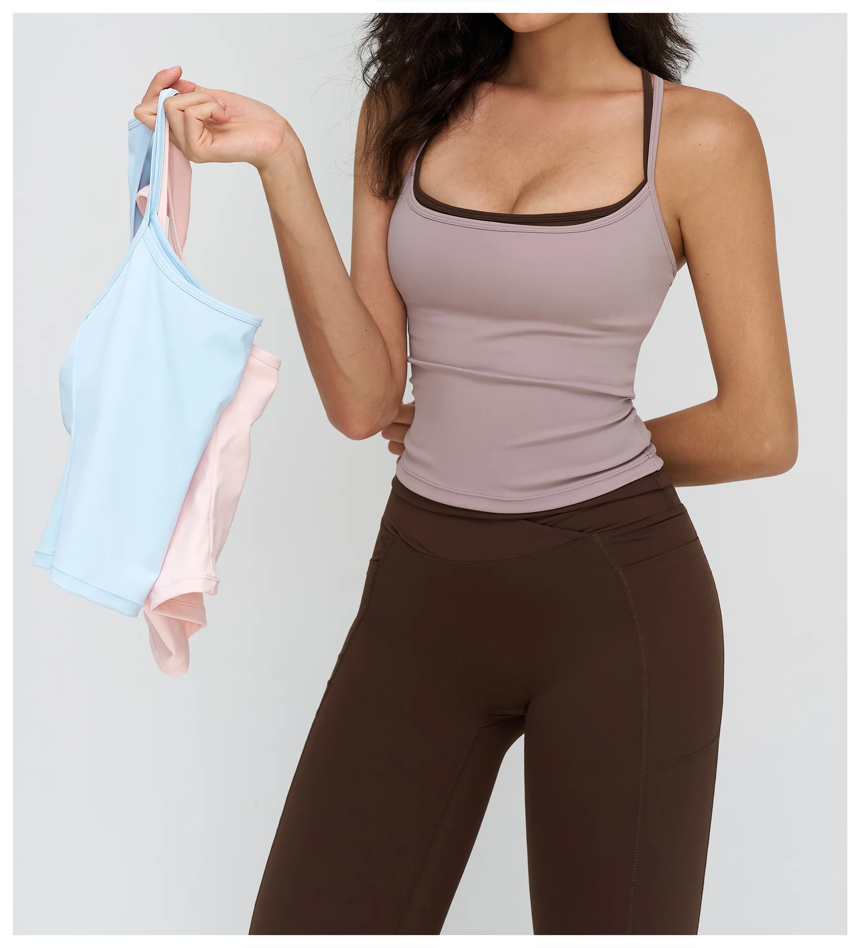 Débardeur Yoga Push-Up Col Carré