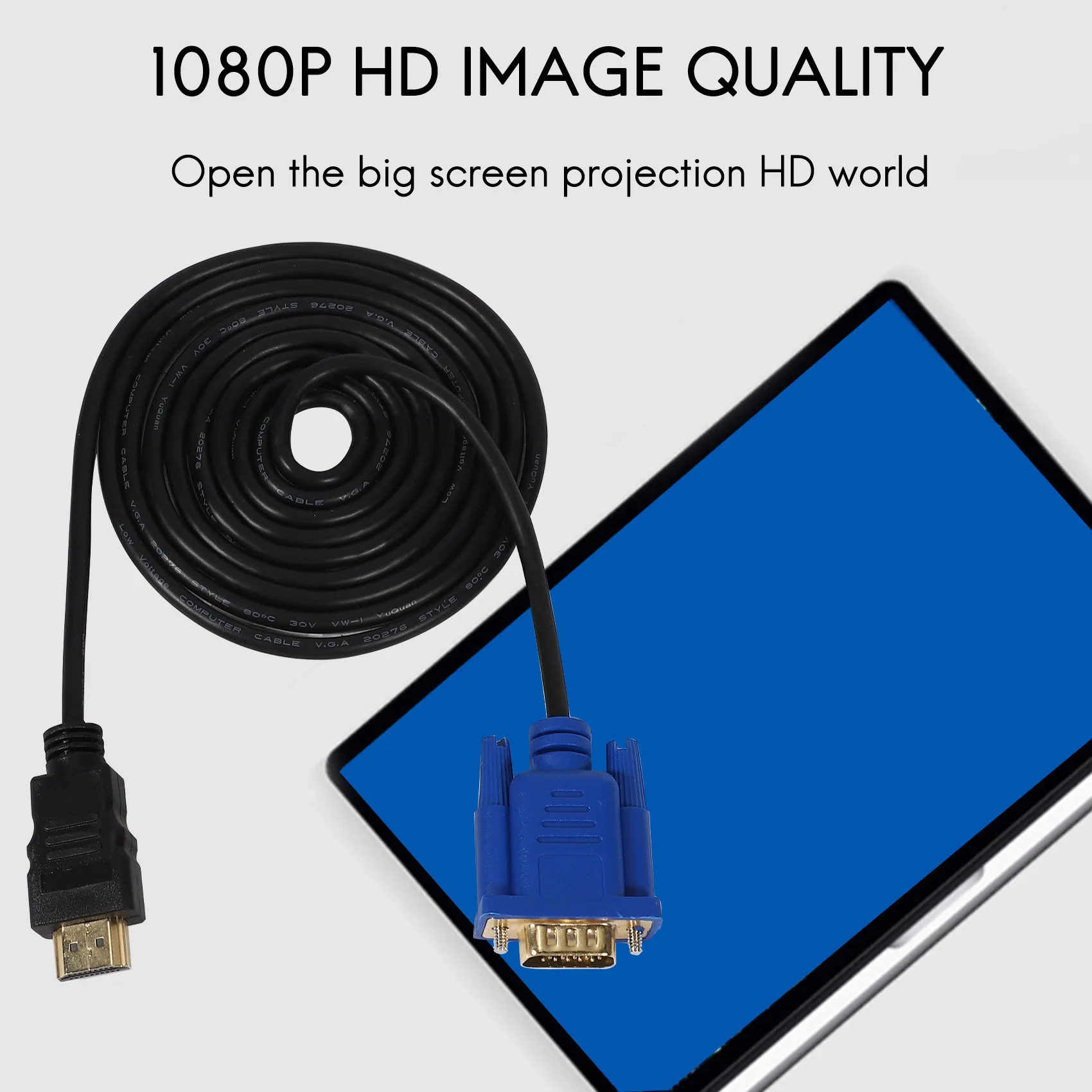 HDTV HDMI 골드 수-VGA HD-15 수, 15 핀 어댑터 케이블, 6FT, 1.8M, 1080P