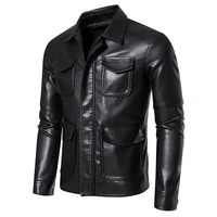 TRAF Spring Leather Men's Youth Trend Autumn And Winter New Slim Korean Version Of Handsome Men's Coat Leather Jacket Men 2