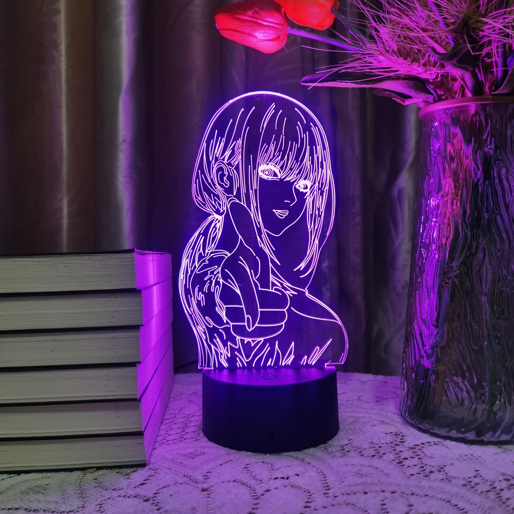 Anime motosserra homem acrílico led night light denji pochita