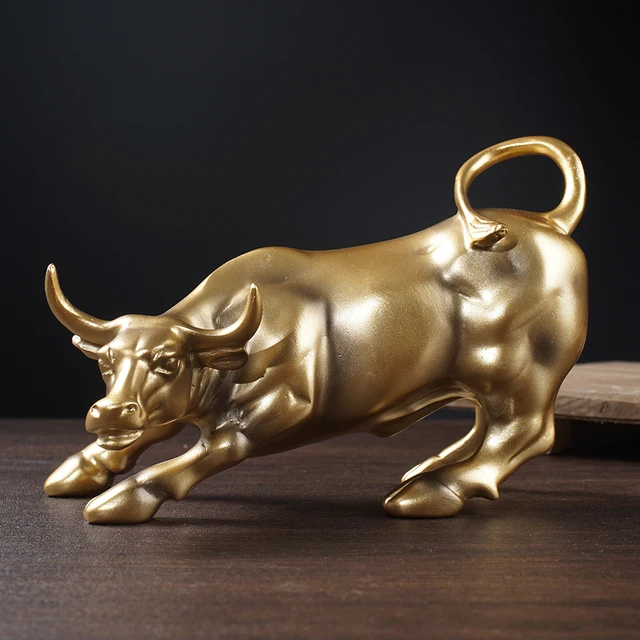 Km THEUINS-Sculpture de taureau de Wall Street en résine, Collection de modèles, Artisanat, Ornements de décoration de richesse, OX Animal, Articles de décoration d'art moderne 1