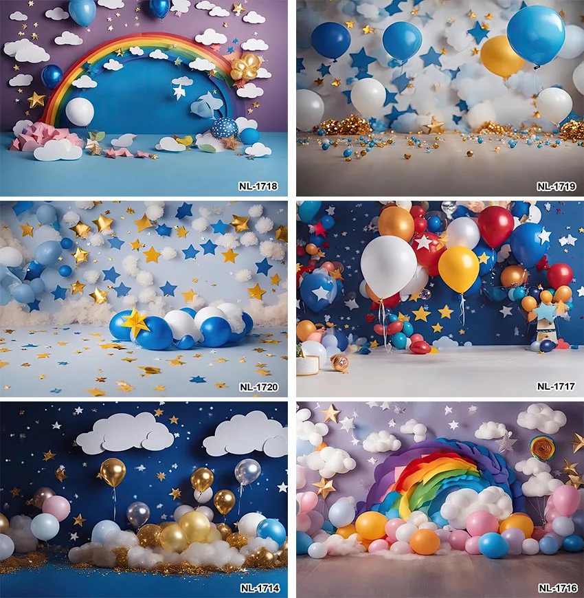 

Фотофон Мерцающие Звезды Красочные радужные воздушные шары для девочек мальчиков день рождения портрет Фотостудия