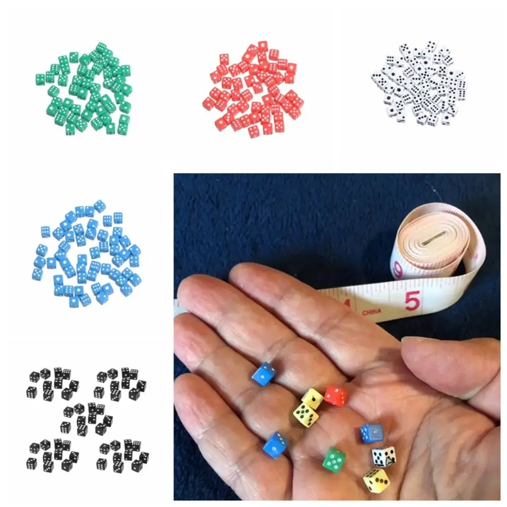 Bulk Pack 5mm Mini Dice Acrylic 6 Sided Party Dice 5 Colors Plastic Micro Bar Games