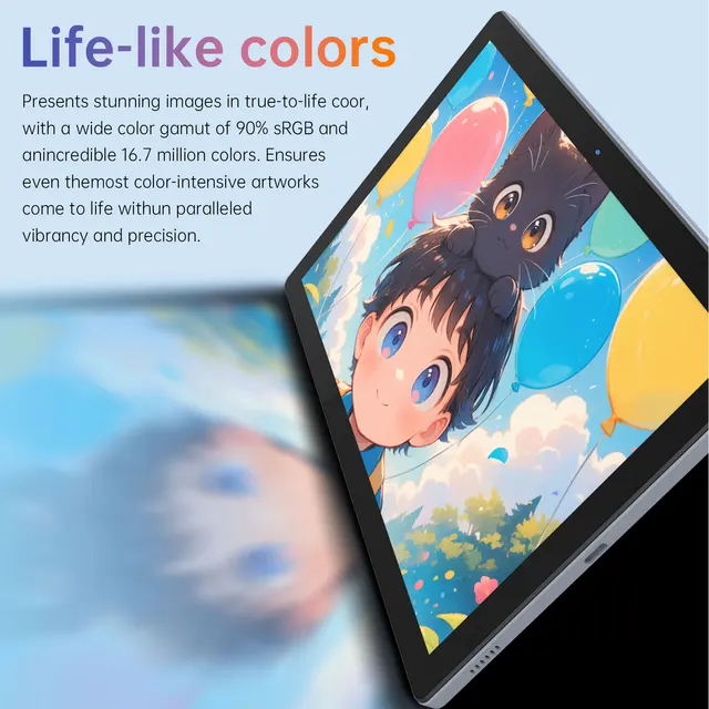 BOSTO BT-101A Portable Graphics Drawing Tablet 10.1 Inch IPS Screen Display with Finger Touch Anti-glare 16384 Pressure Level 6