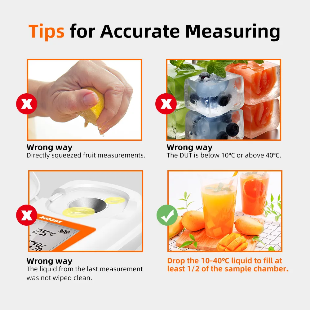 Digital Brix Refractometer Range 0-55%,±0.2% Precision Auto Temperature Compensa