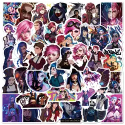 50pcs Cartoon League of Legends Stickers - Waterproof Decals for Scrapbooking, Phone, Luggage, and Skateboard (Multicolor)