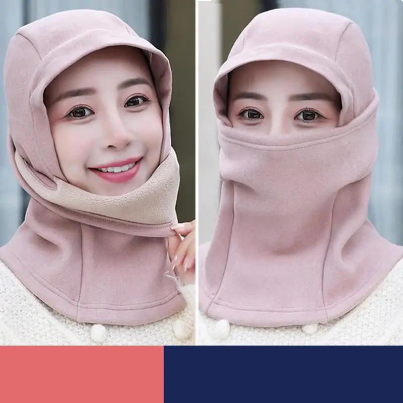 

Women Winter Fleece Balaclava Thermal Hat Scarf Set 2in1 Windproof Full Face Mask Neck Warmer Outdoor Cycling Skiing Beanies New