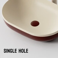 อ่างล้างหน้าเซรามิกรูปไข่ อ่างล้างมือแบบวางบนเคาน์เตอร์ ดีไซน์น้ำตก เรียบหรู อุปกรณ์ห้องน้ำทันสมัย เรียบง่าย 4