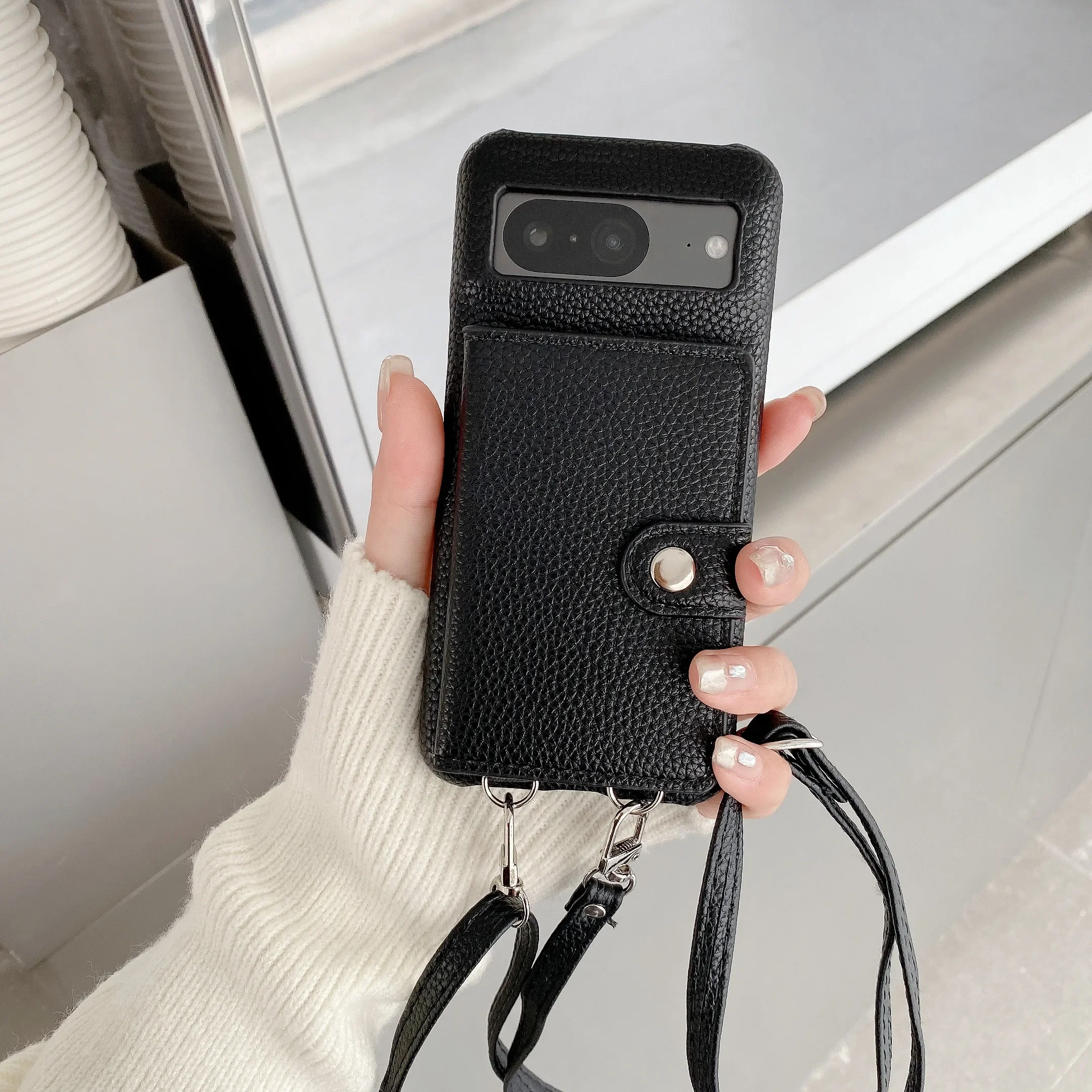 Premium PU Leather Crossbody Flip Wallet with Card Holder - Shockproof Phone Case Cover