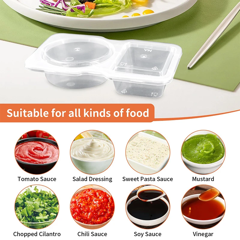 Layered Seasoning Container Reusable Snack Container With Lid Used For Snacks Dipping Sauces Takeout Travel And Outdoor Camping 3