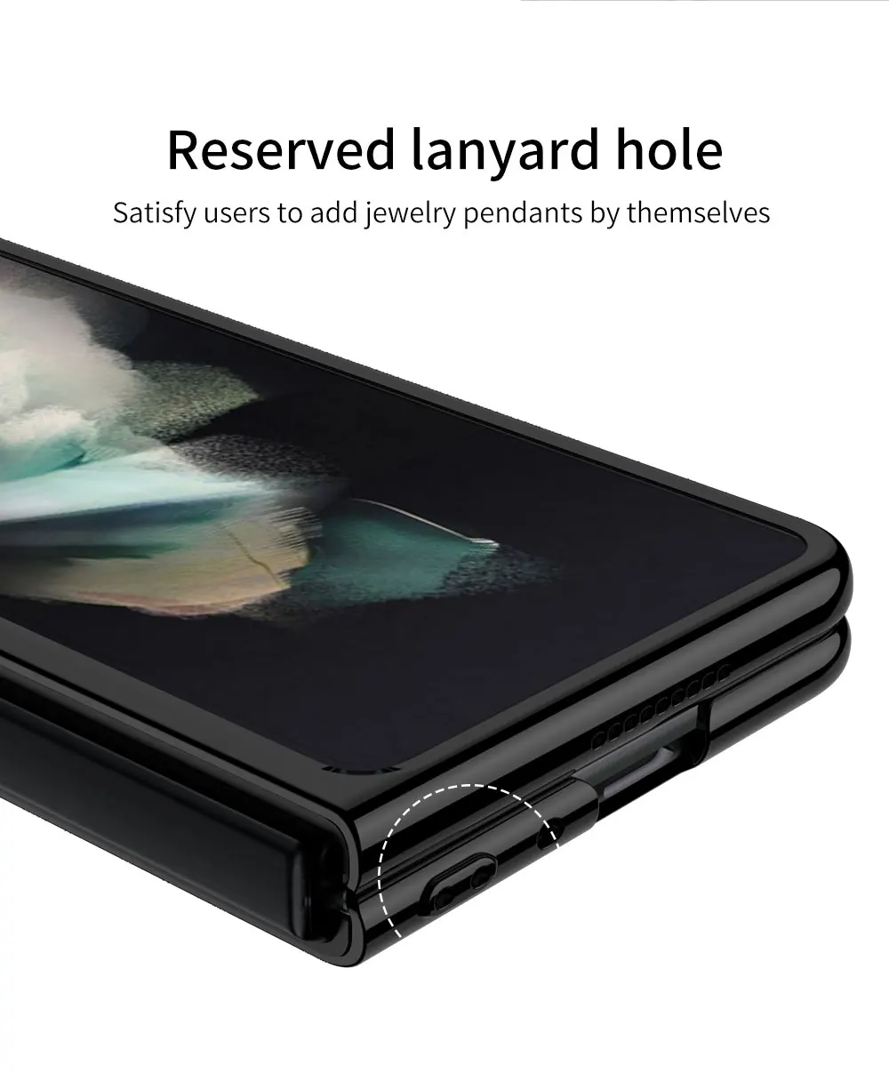 Luxury Plating Screen Glass Case For Samsung Galaxy Z Fold 3 Camera Protection H
