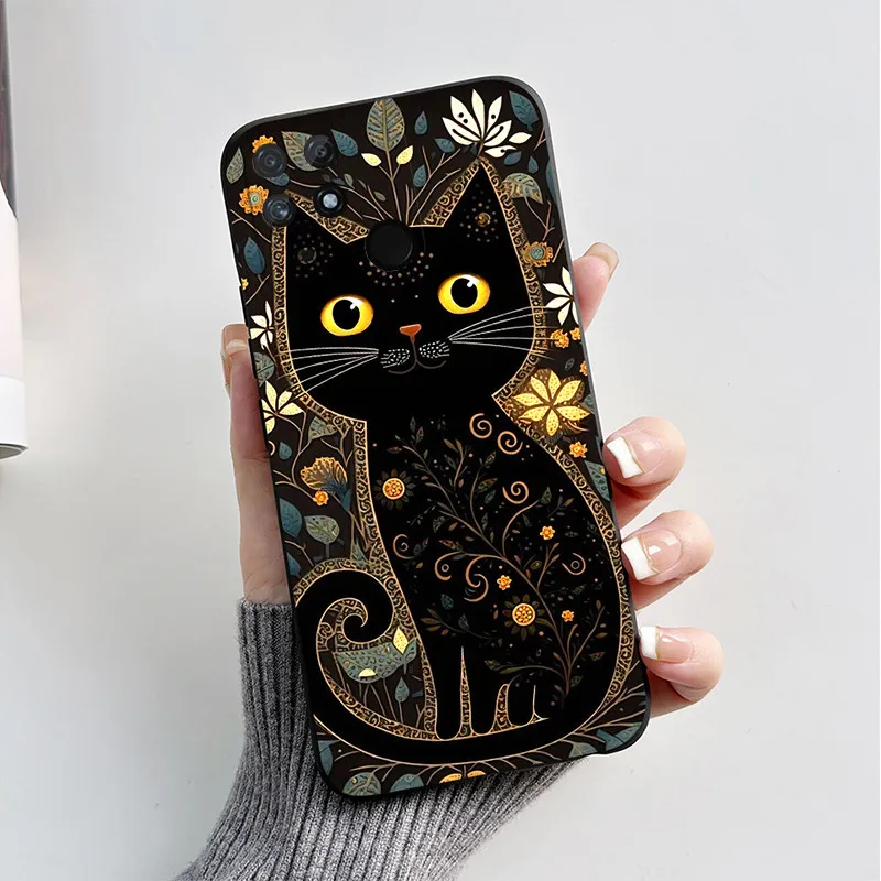 Cute Cat Cartoon Shockproof Soft Silicone TPU Phone Back Cover