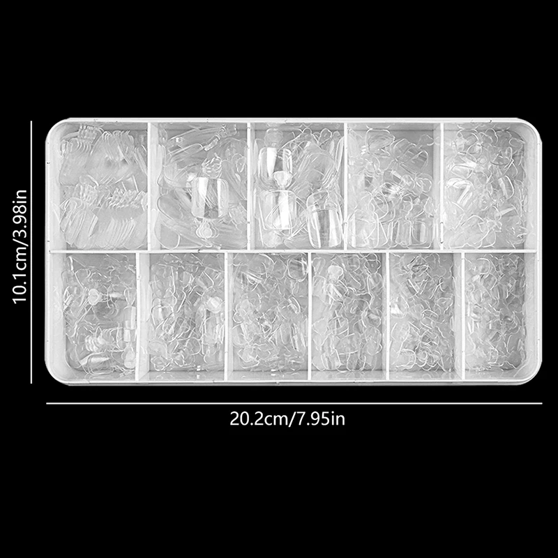 Fake Toenail Tips Full Cover Ultra Thin Clear Press On Toe Foot Nails 550 Pcs