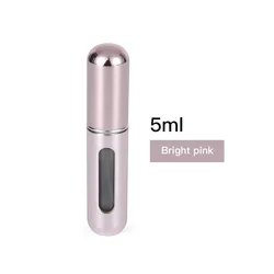 Portable 5ml Refillable Perfume Atomizer - Mini Aluminum Travel Spray Bottle - X1 (Bright pink)