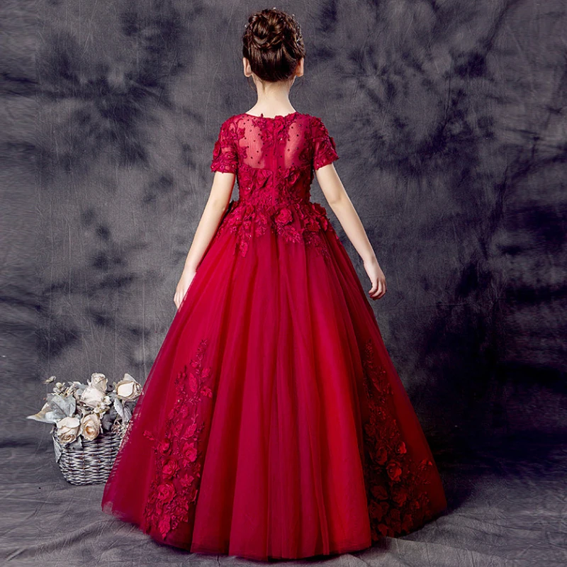 Vino Tinto Vestidos Para NiÃ±as Elegantes Color Vino Vino Tinto