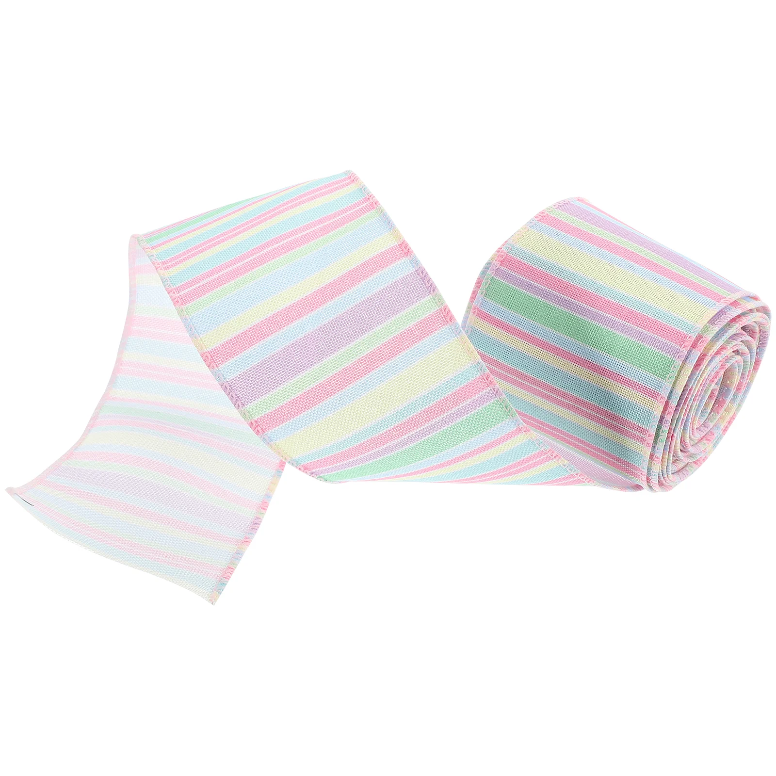 

Pastel Ribbon Present Ribbon Gift Package Ribbon Bowknot Making Ribbon Rainbow Easter Imitation Linen Wire Wrap Supplies