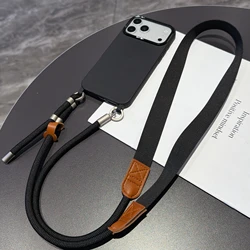 Versatile Crossbody Lanyard Silicone Phone Case with Shockproof Protection - iPhone 15 Plus (Black)