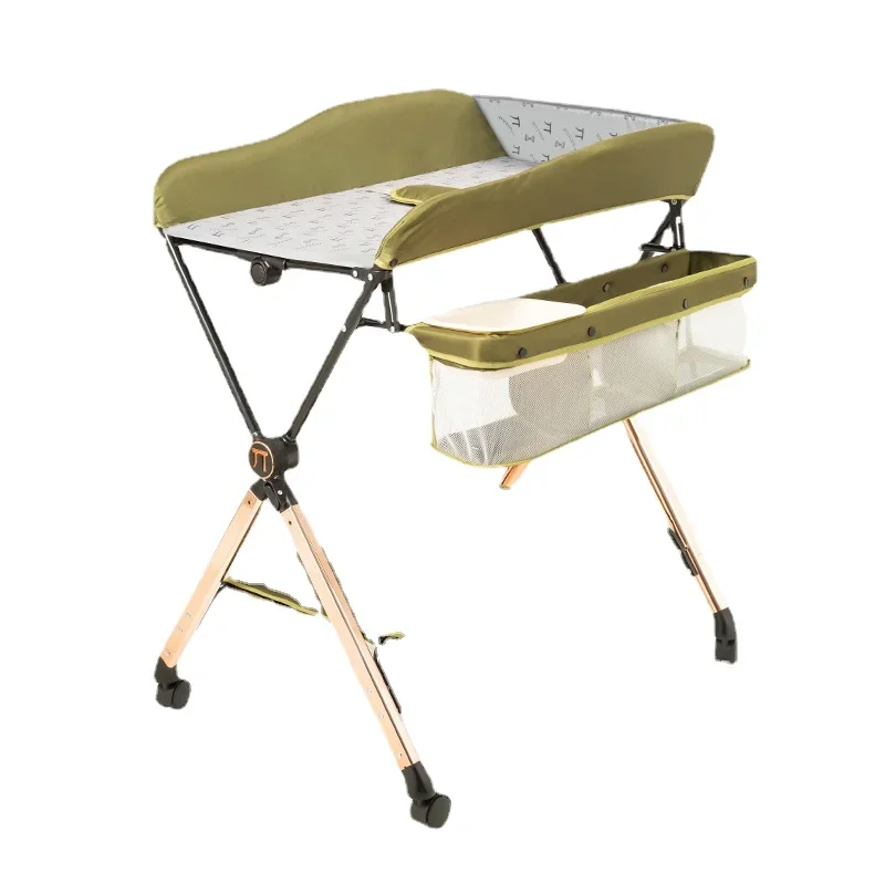 Portable Waterproof Baby Diaper Table: Adjustable Height Multifunctional Baby Care Station, Foldable Storage Changing Tables