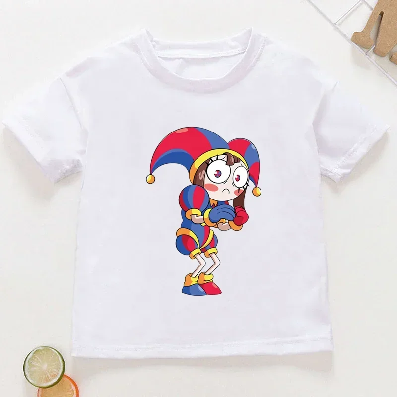 thumbnail image 1 of Camiseta de algodón con estampado de circo digital increíble para niños, camisetas de verano para niñas, ropa para bebés, camiseta de manga corta con dibujos animados para niños, 1 of 5