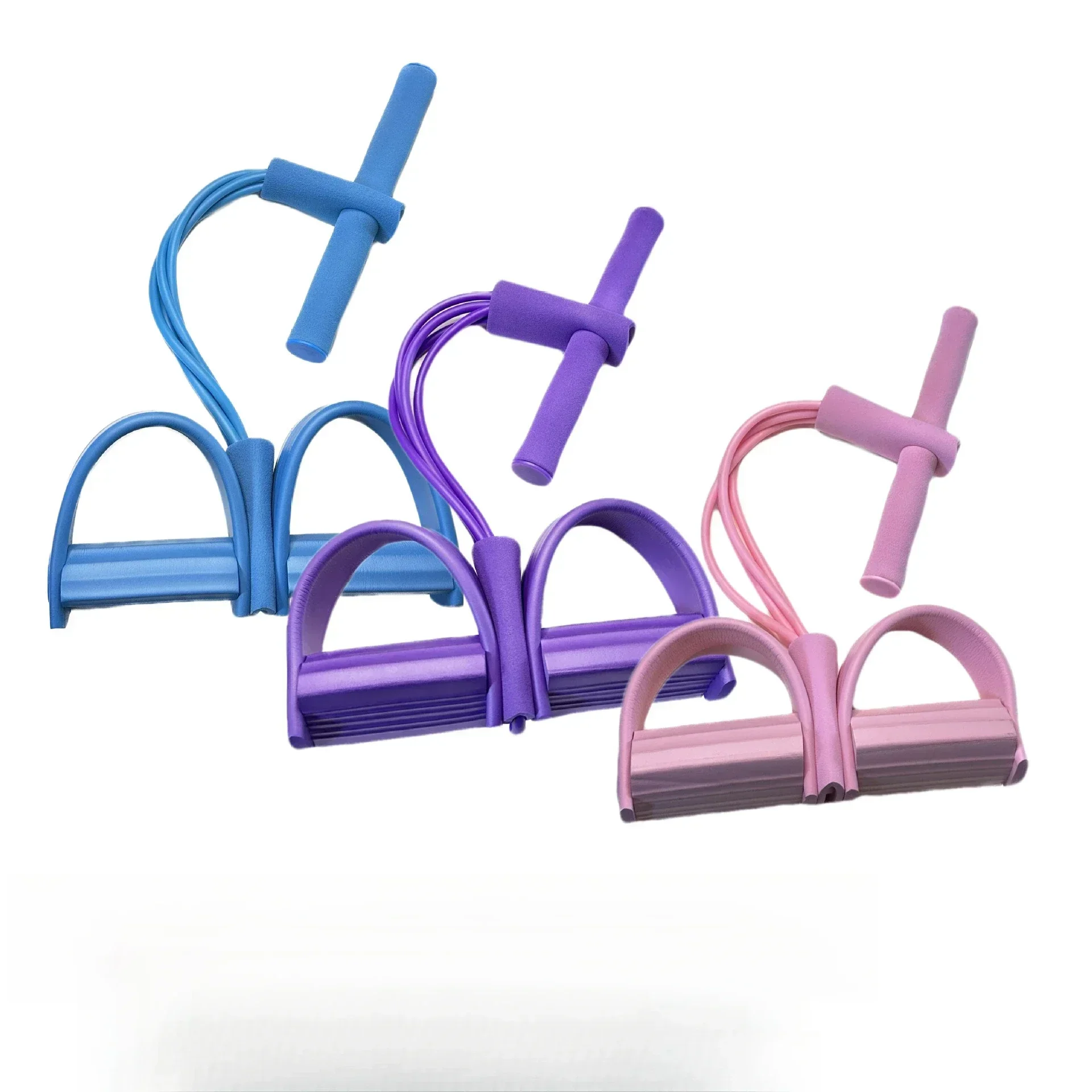4-Tube Pedal Tensioner Multi-Functional Household Fitness Equipment Yoga Abdominal Strengthening Elastic Band Tension Rope