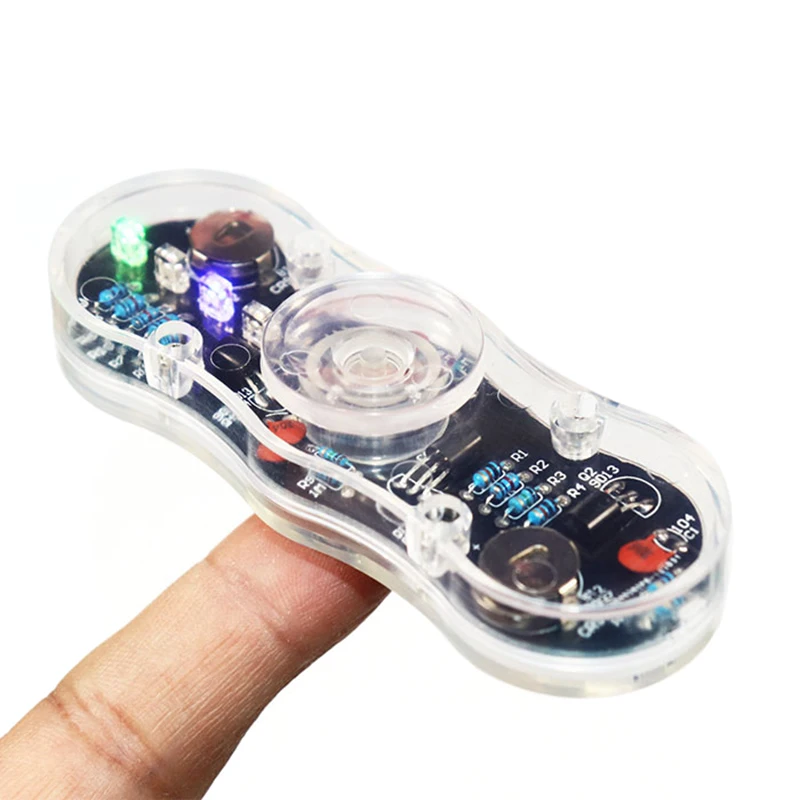 전자 DIY 키트 POV 회전 손가락 끝 자이로 DIY 납땜 키트 다채로운 다이오드 전자 훈련 세트 Fidget Spinner 용접 키트