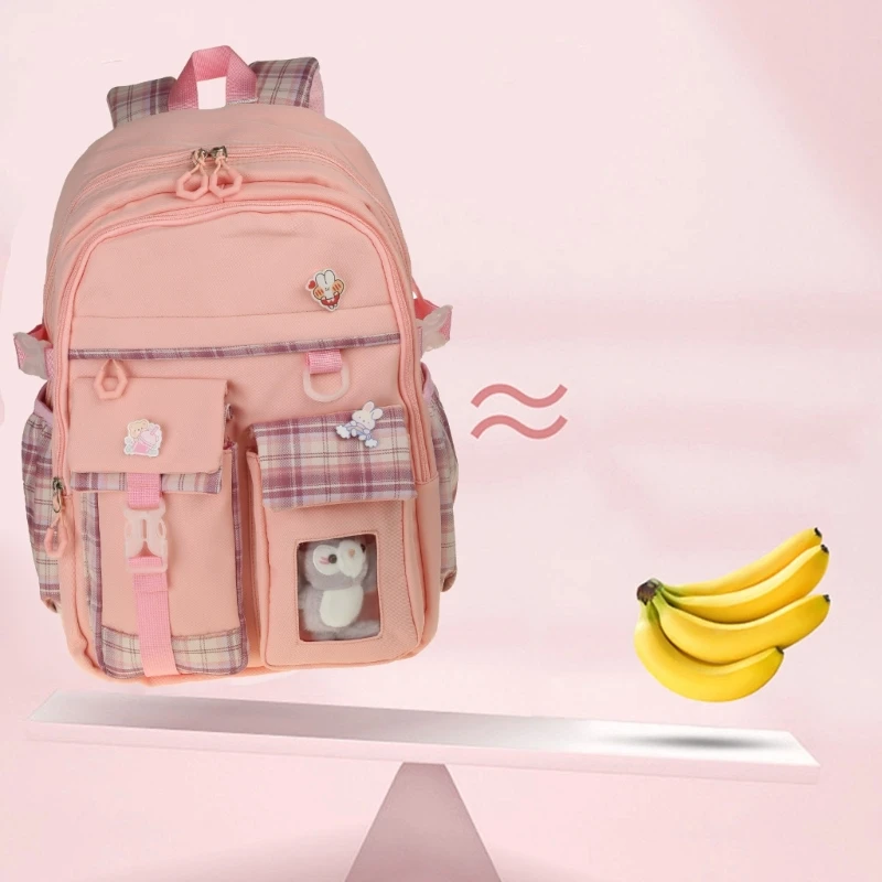 Backpack Nylon School Bag for Teenagers Girls Cartoon Children Rucksack Student Casual Daypack Book Bags