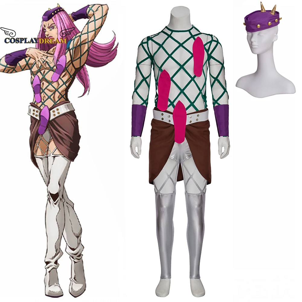 

Anime JoJo‘S Bizarre Adventure Stone Ocean Narciso Anasui Cosplay Costume Outfits Halloween Carnival Suit Top Pants Skirts Suit