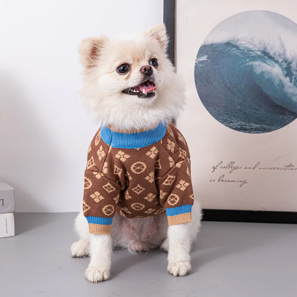 Trend Brand Dog Sweater: High-end Luxury Warm Double-layer Pet Clothes  Corgi Pomeranian Small and Medium-sized Dog Supplies!  - AliExpress