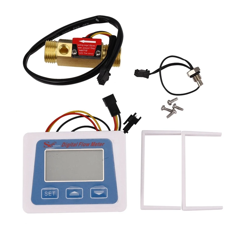

5-кратный цифровой ЖК-дисплей, датчик расхода воды, расходомер, ротаметр, запись времени и температуры с G1/2 датчиком расхода