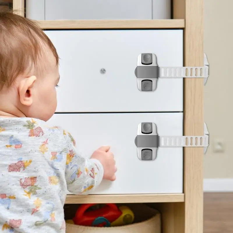 Child Proof Door Lock 6 Pieces Baby Proof Adjustable Baby Cabinet Locks Multi-Purpose Baby Proof Cabinet Locks for Furniture