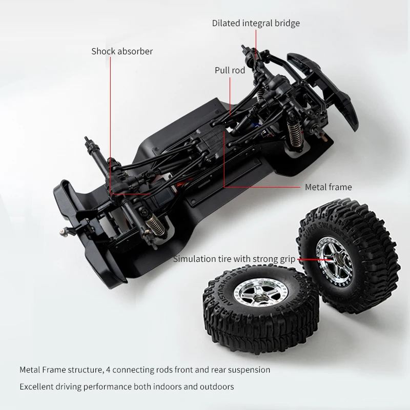 JJRC C8801 1:18 RC Car Full Scale Wrangler Climbing Off Road Car Jeep Model Car  Front And Rear Shock Remote Control Toy For Kid 5