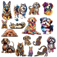 Puppy Dog Cat 3D Animal Puzzles Wooden Puzzle Adult Kids Jigsaw Puzzles Montessori Games Children Christmas Gifts Toys 1